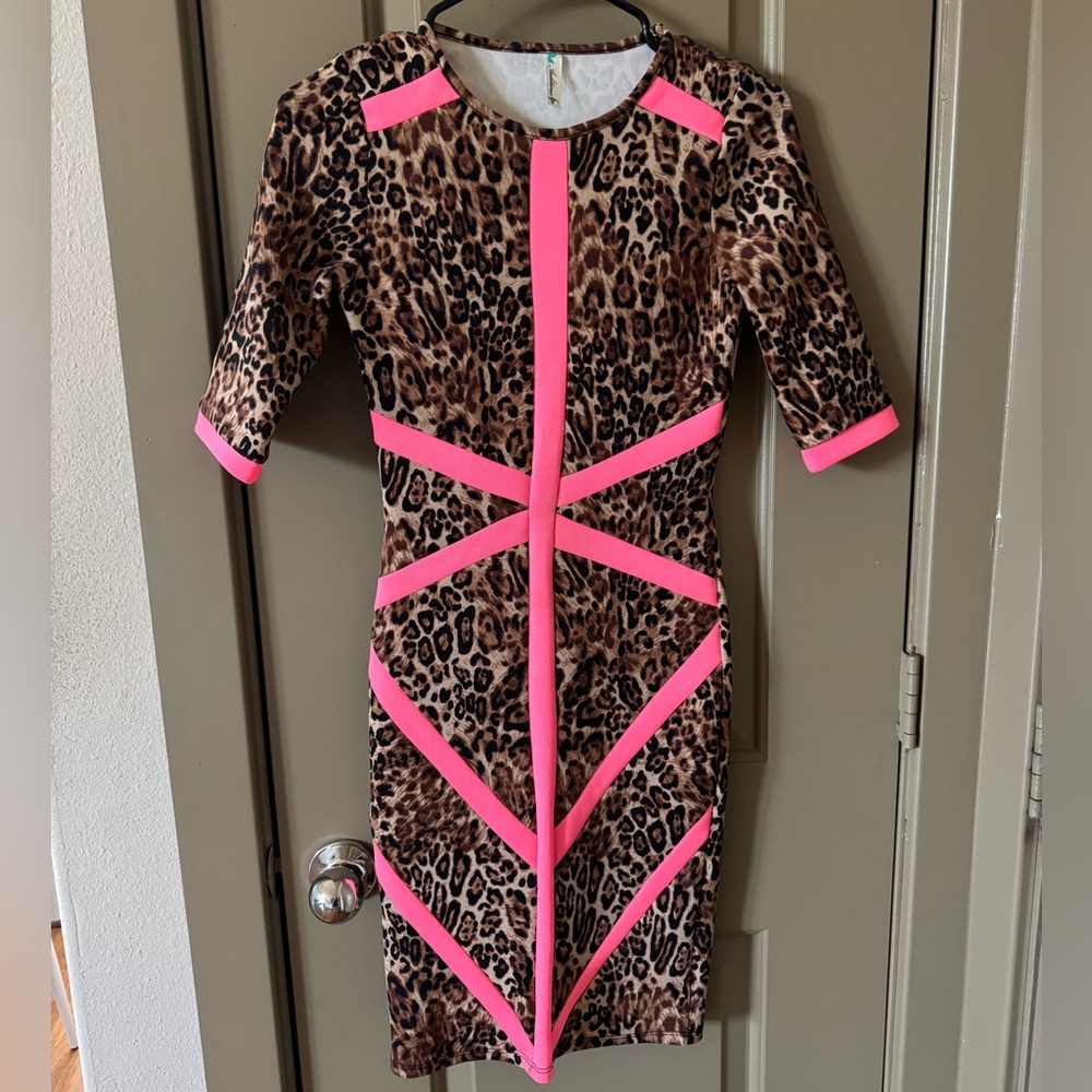 Leopard Print Dress with Pink Accents